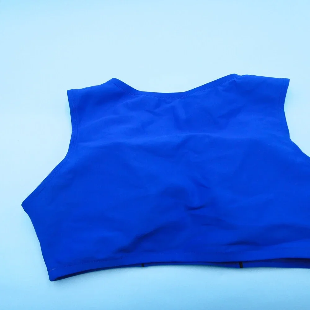 Victorias Secret XXL Blue V Neck Wide Lined Sleeveless Bikini‎ Top Swimwear New
